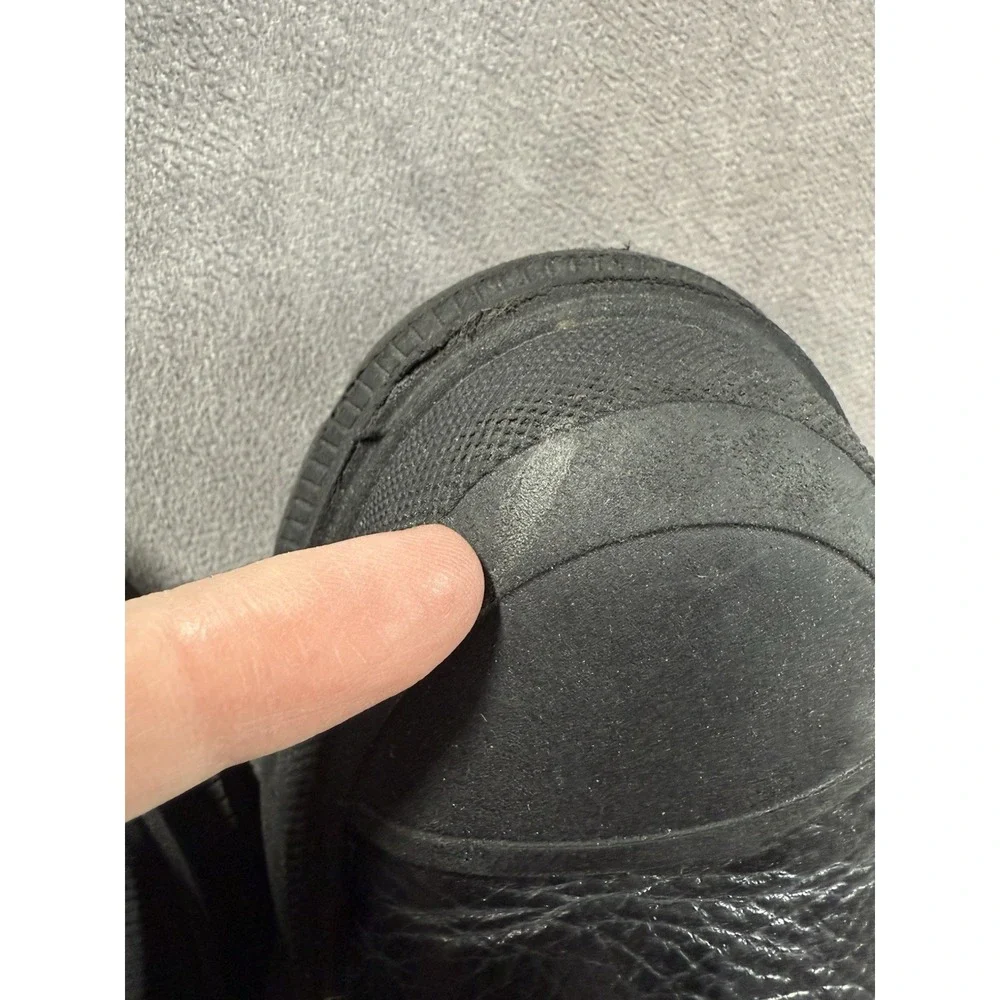AllSaints Black Leather Combat Boots Platform Lug Sole Mens Black